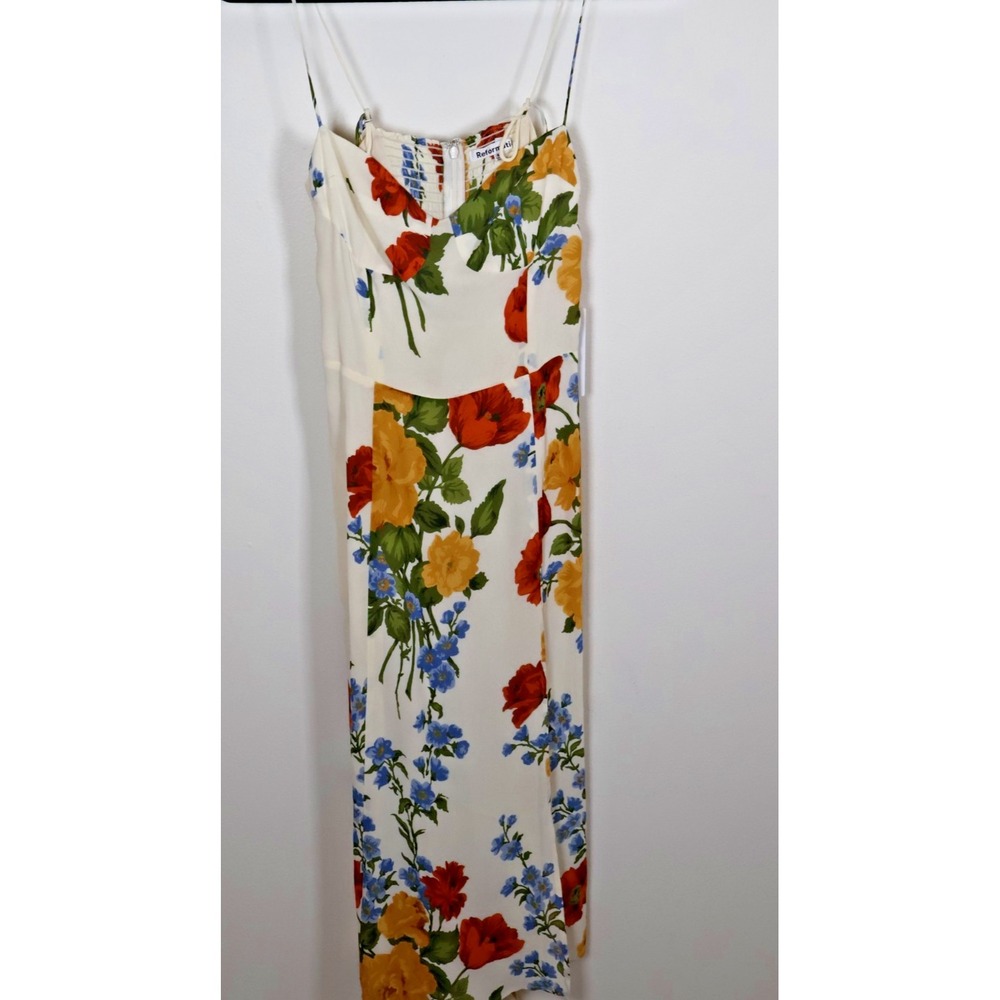 Reformation Dress Size 6 Juliette White Red Floral Formosa - Picture 2 of 13